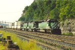 Stack train rolls east